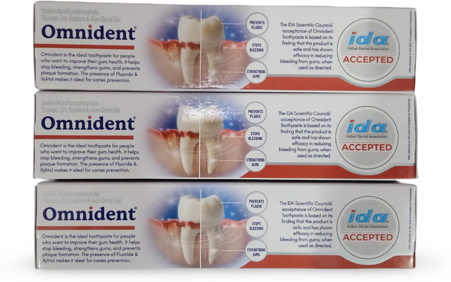 Image of omnident plaque removal toothpaste Toothpaste (210 g, Pack of 3)