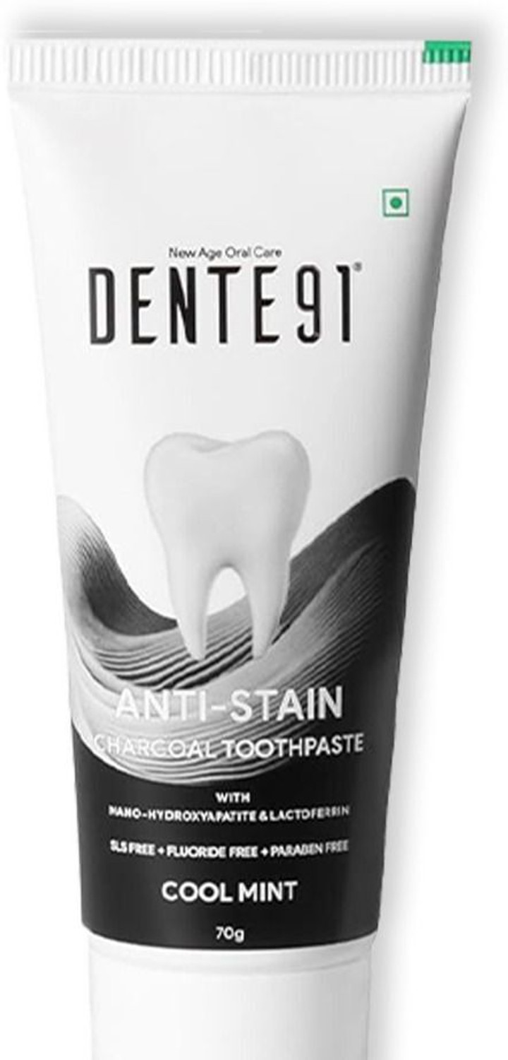 Image of DENTE91 Anti-Stain Charcoal Toothpaste for Stain Removal & Teeth Whitening Toothpaste