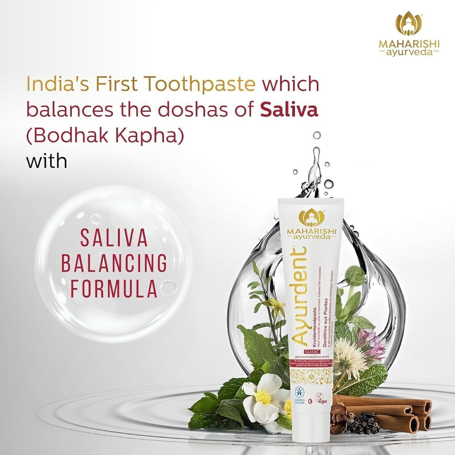 Image of MAHARISHI ayurveda Ayurdent Classic Toothpaste, For Toothache, Bleeding Gums, Sensitivity & Plaque Toothpaste