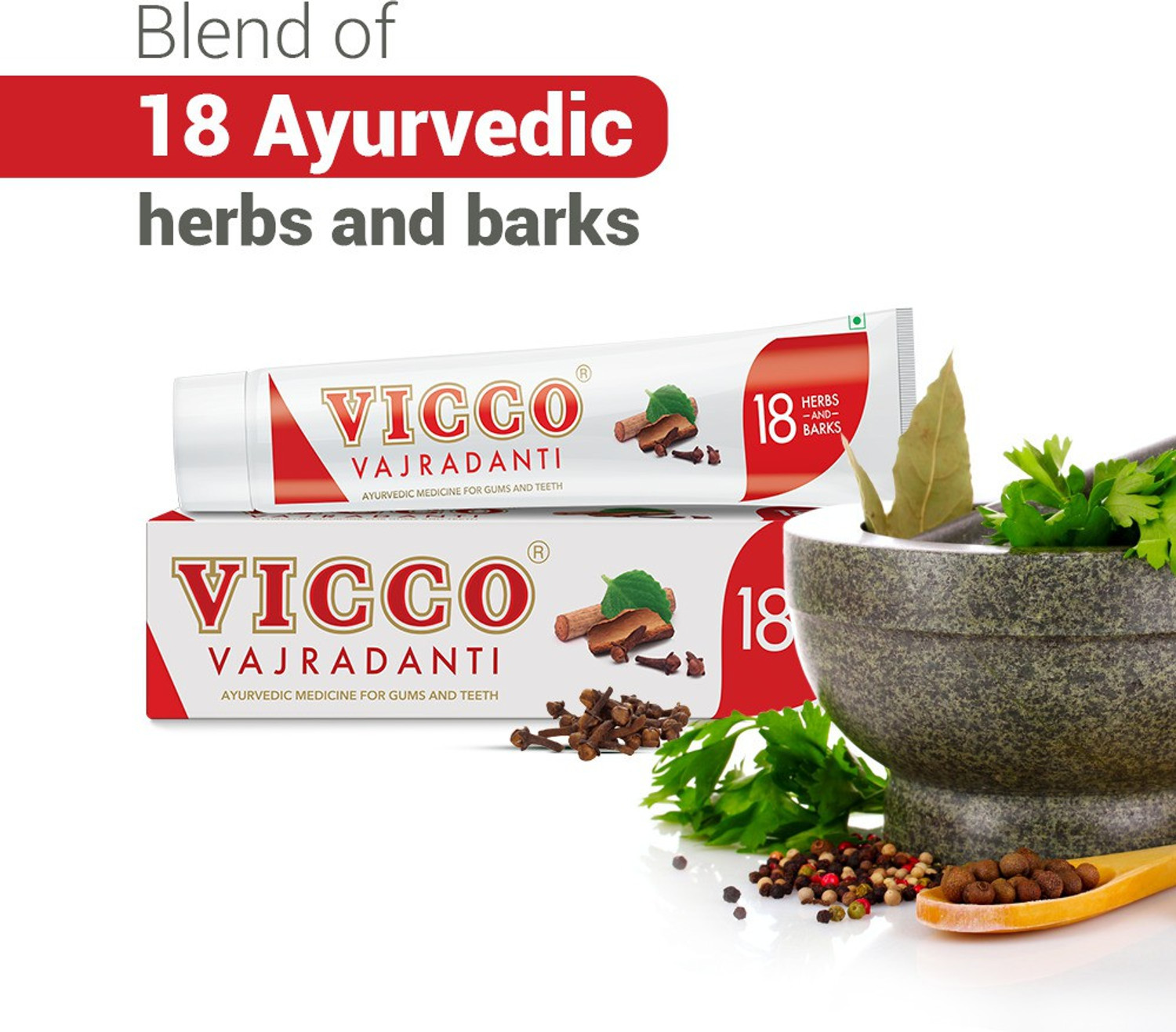 Image of VICCO Vajradanti Paste with 18 Herbs & Barks Toothpaste