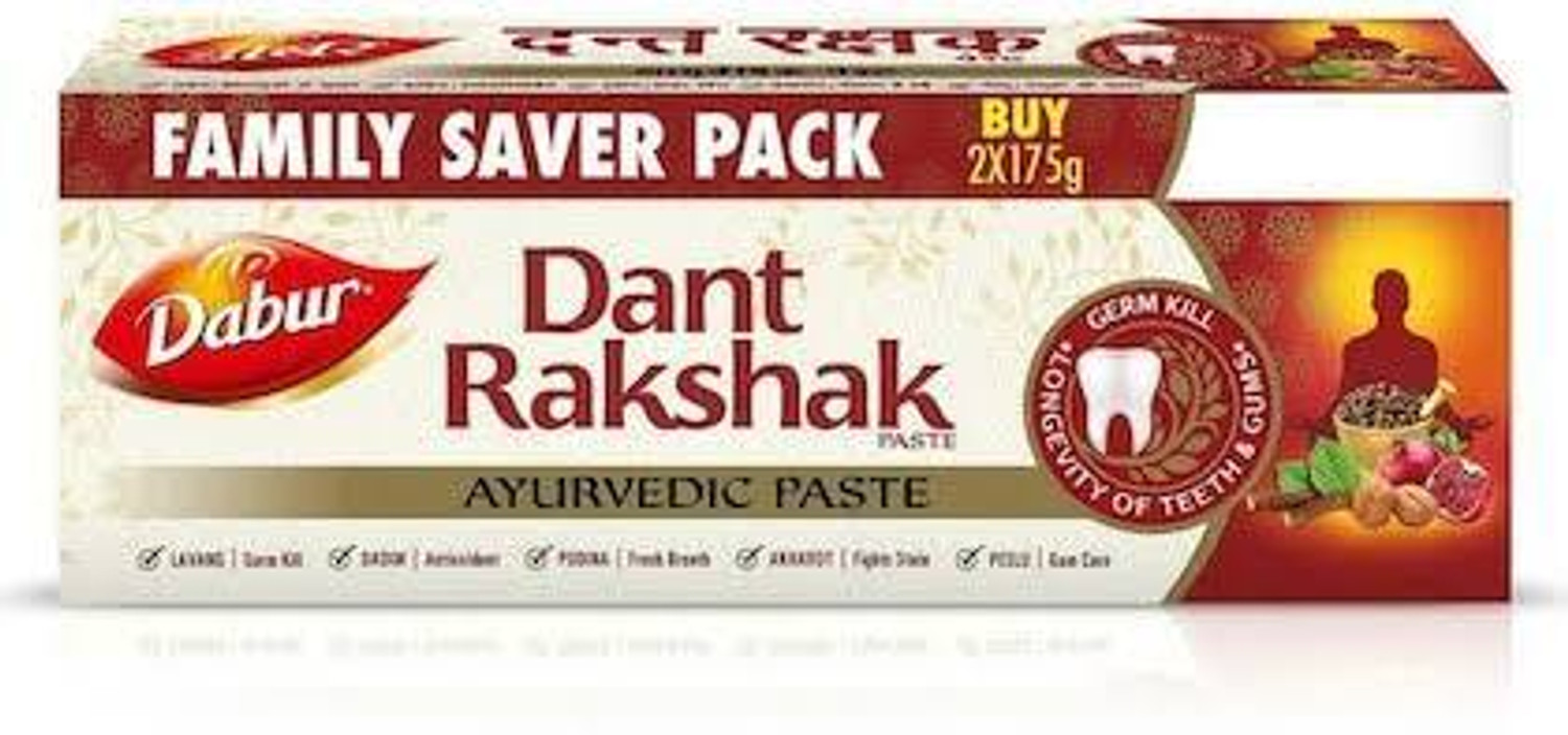 Image of Dabur DantRakshak Paste Goodness Of 32 Ayurvedic Herbs & Longevity Of Teeth - 175x2 Toothpaste