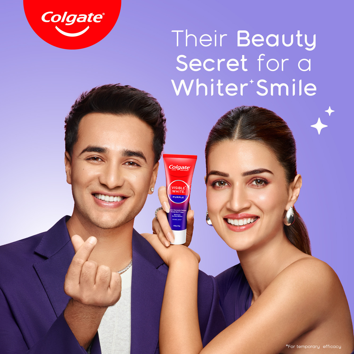 Image of Colgate Visible White Purple , Color-Corrects Yellow Tones on 1st Use and Toothbrush Toothpaste