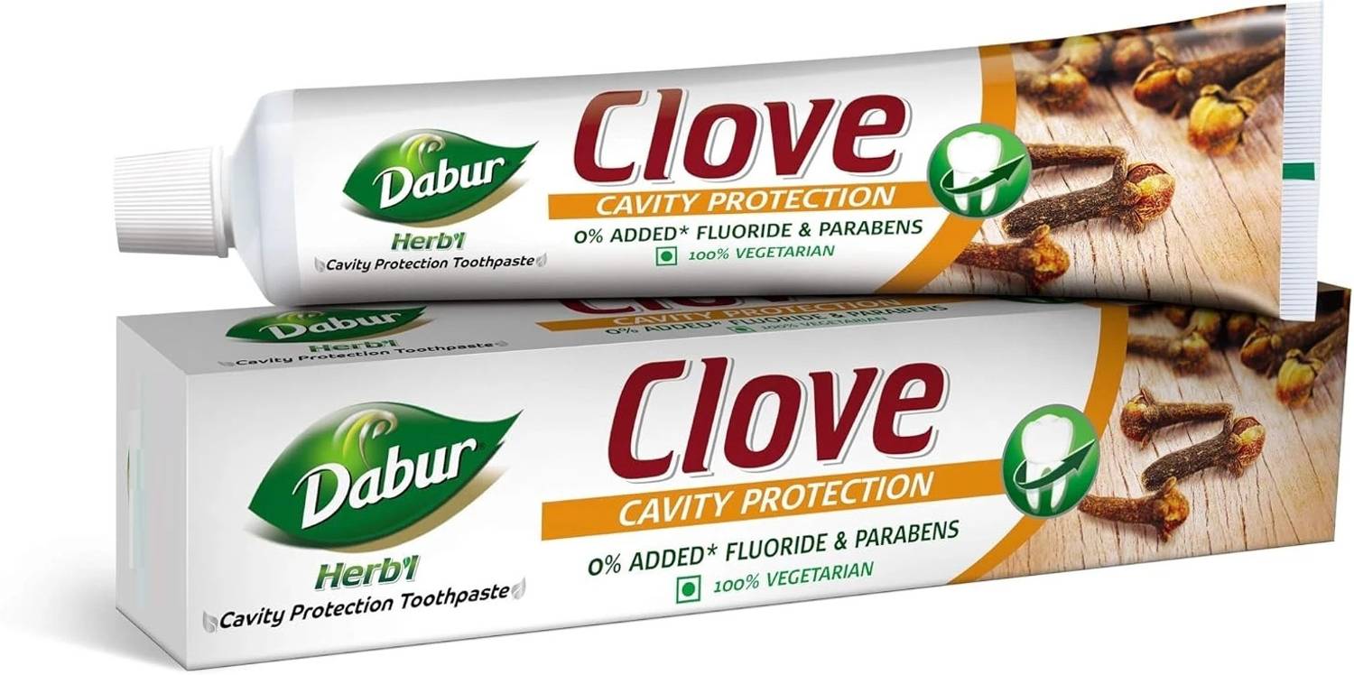 Dabur Herb'l Clove Cavity Protection No added Fluoride Fights Bacteria & Relieve Pain Toothpaste Rs. 85 - Flipkart