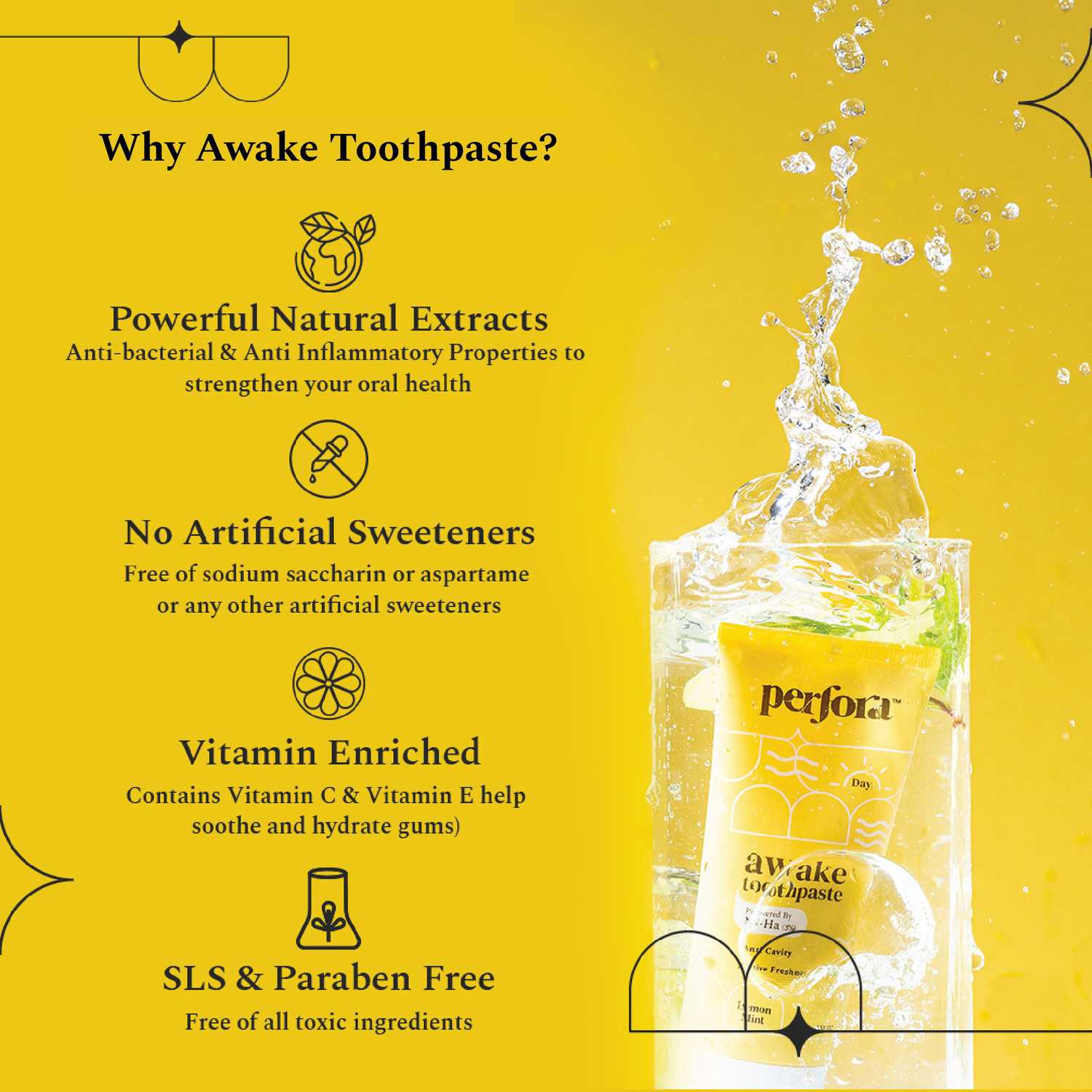 Image of Perfora Awake Toothpaste Active Freshness & Anti-cavity, SLS & Fluoride Free Toothpaste