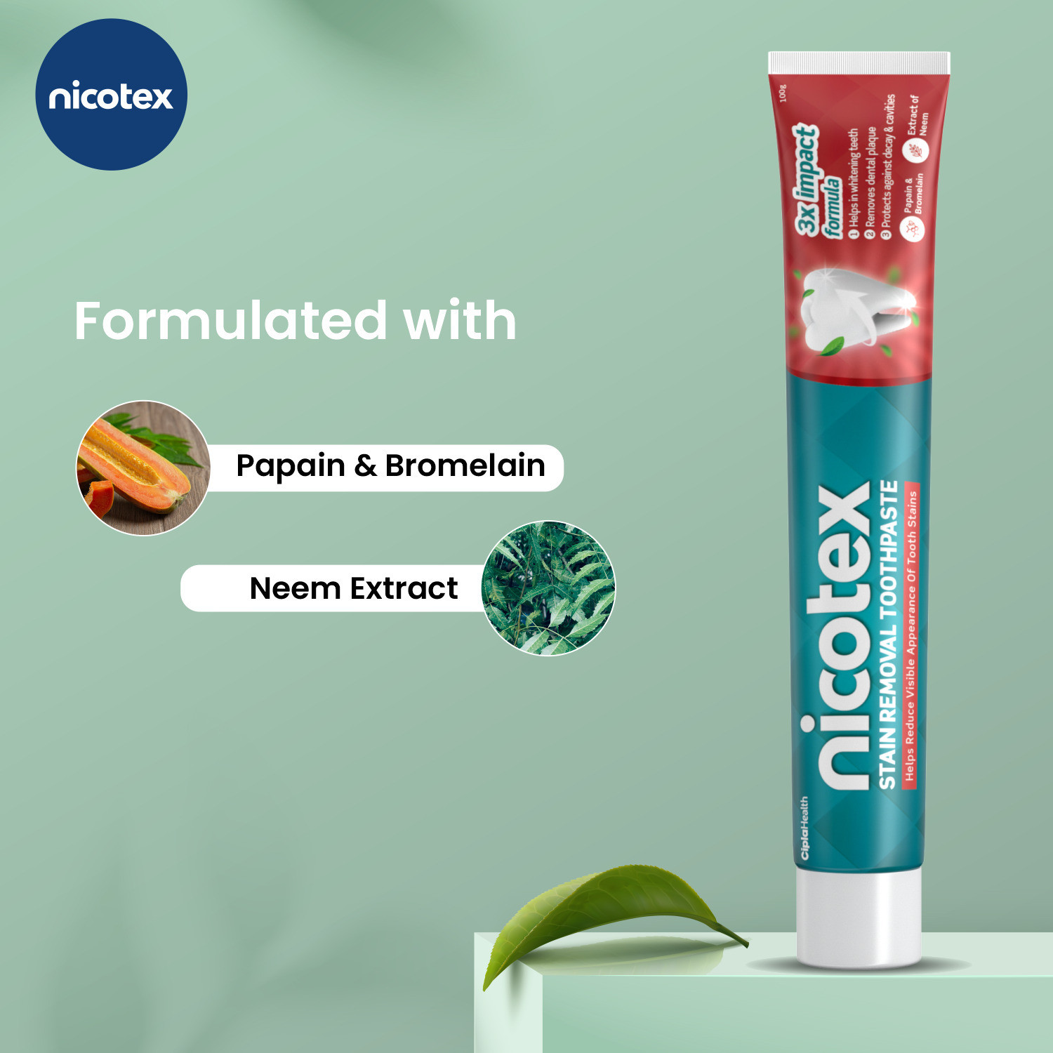 Image of Nicotex Stain Removal & Teeth Whitening Toothpaste