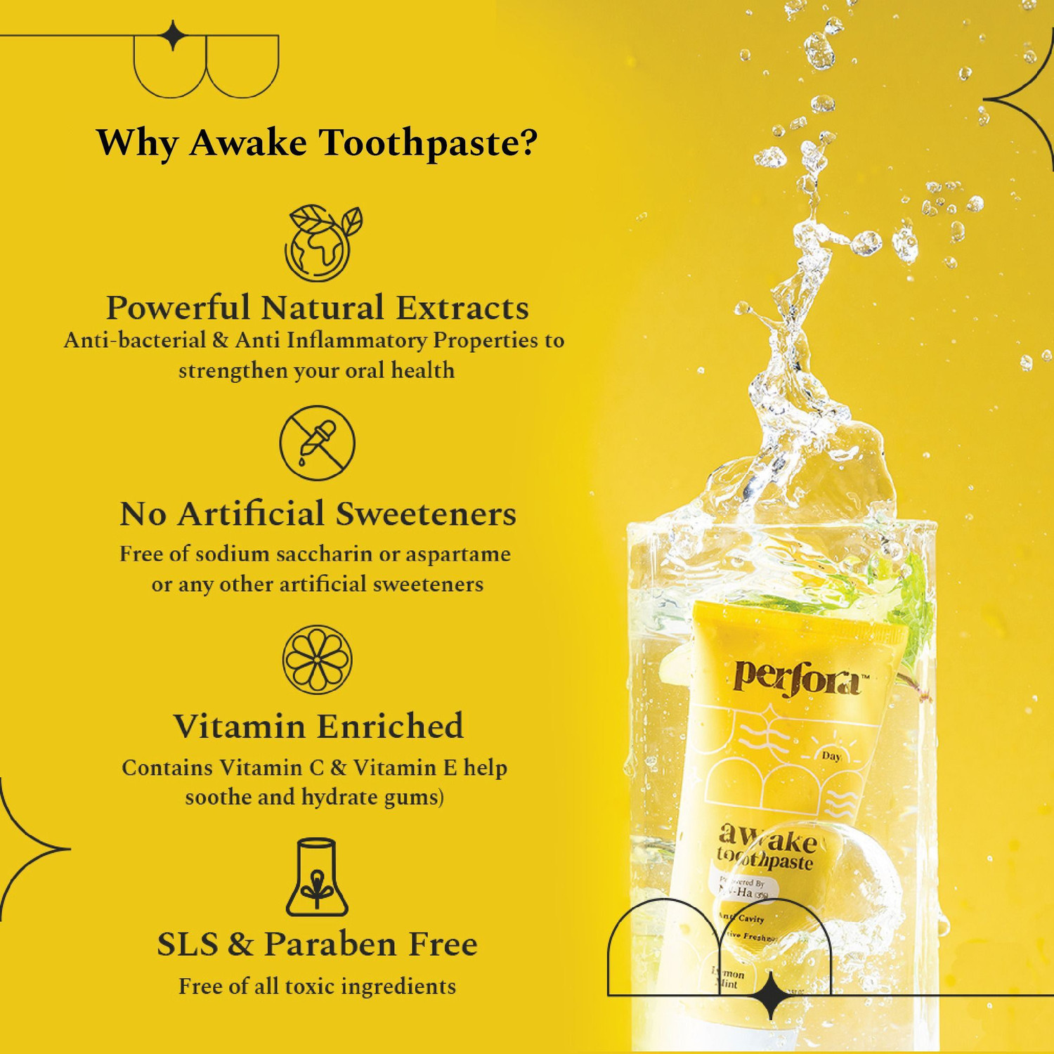 Image of Perfora Awake Toothpaste Active Freshness & Anti-cavity, SLS & Fluoride Free Toothpaste