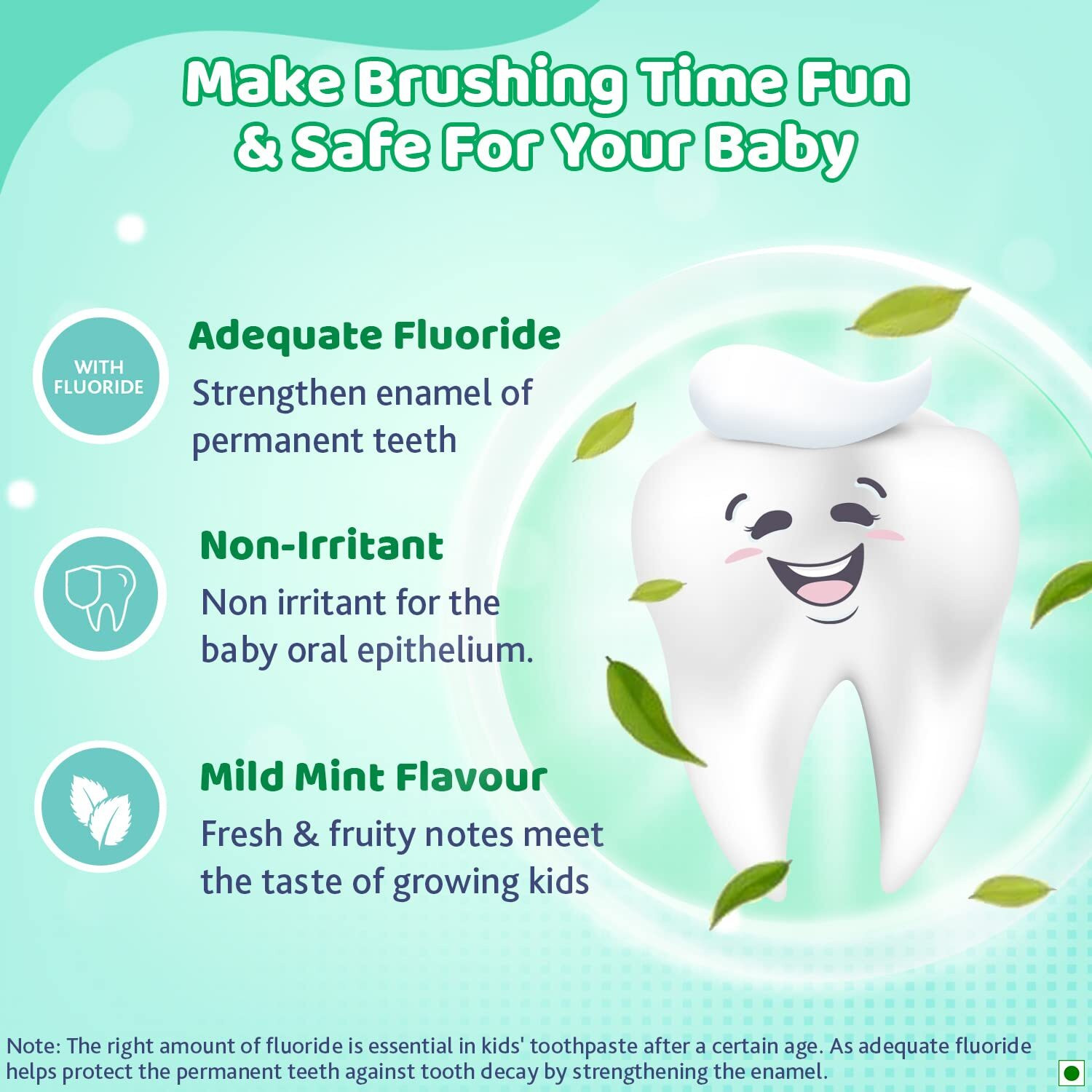 Image of Chicco Mild Mint Flavour 6Y+ Kids, Preservative Free Toothpaste (70 g)