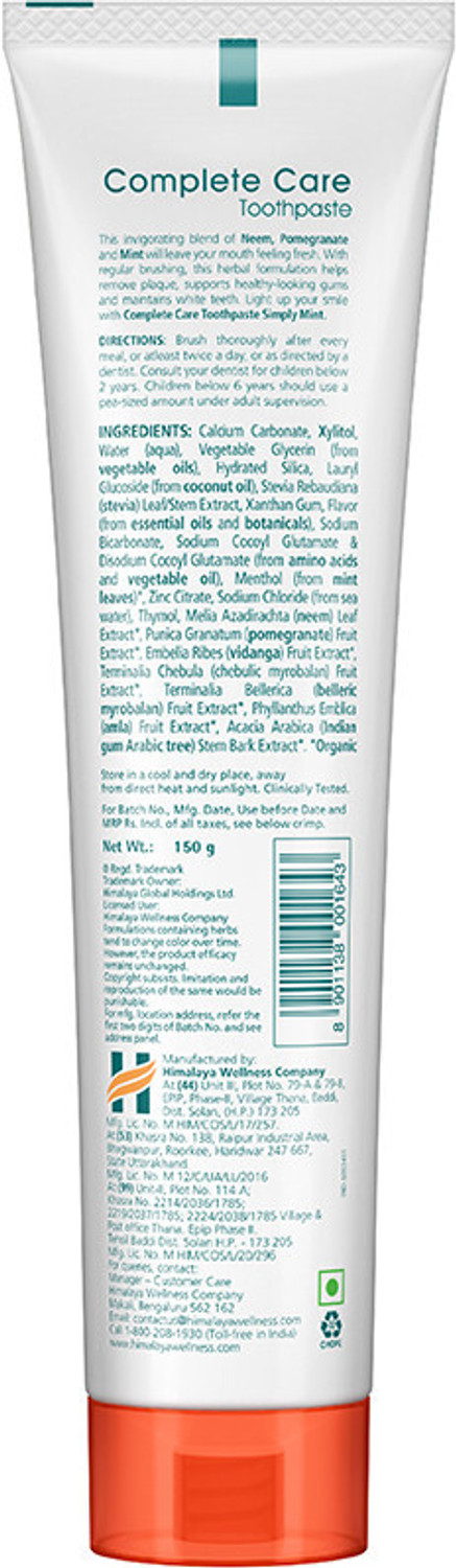 Image of HIMALAYA Botanique Complete Care Toothpaste - Simply Mint 150g Toothpaste
