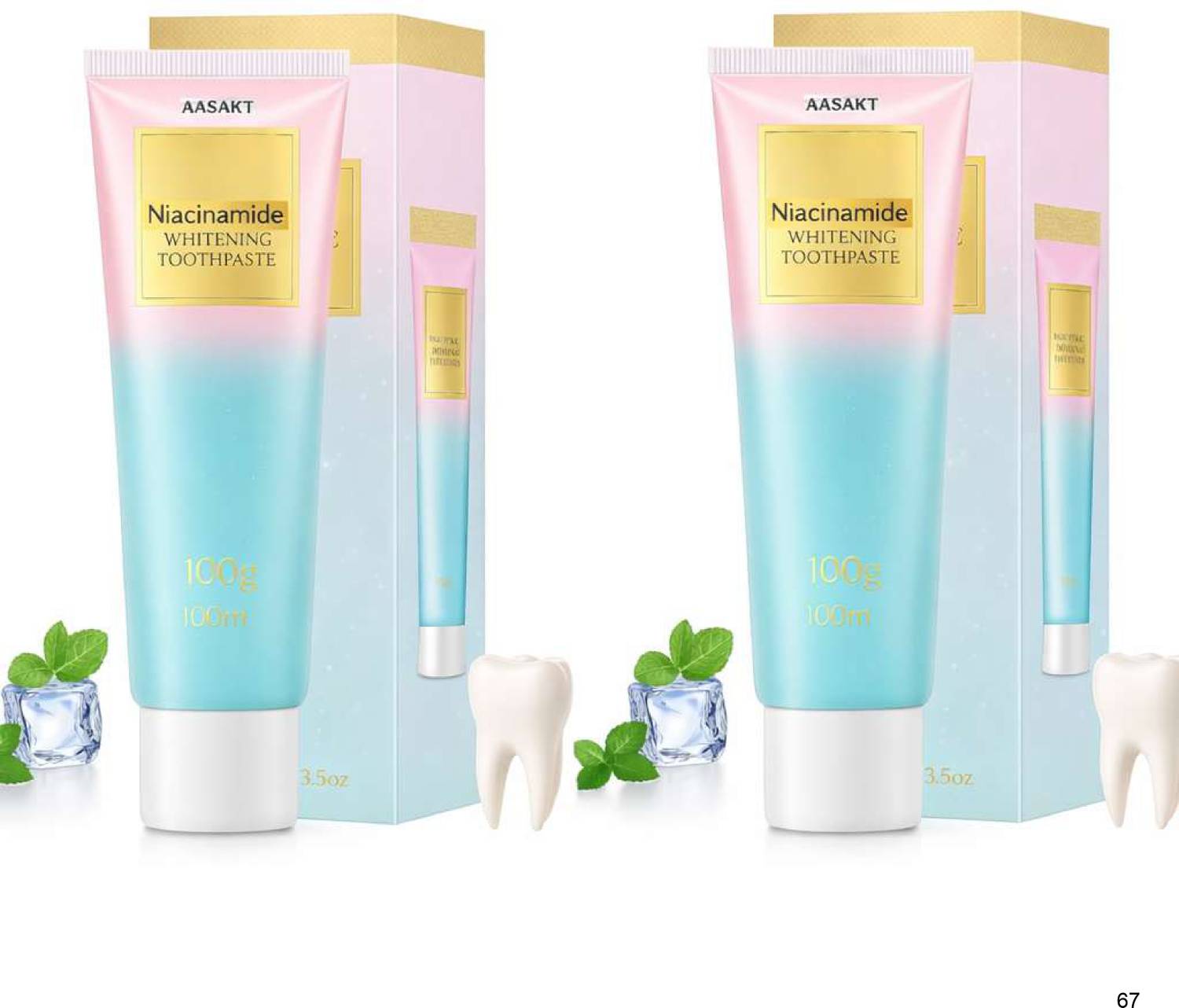 AASAKT Niacinamide Toothpaste for Deep Cleaning and White Teeth Toothpaste