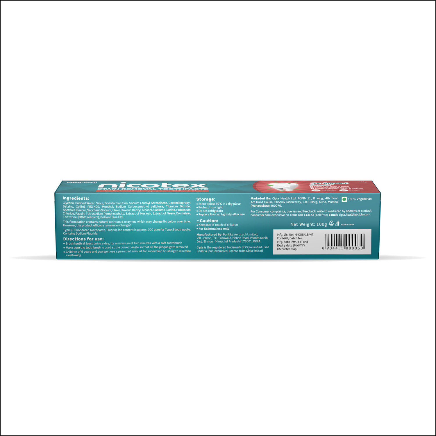 Image of Nicotex Stain Removal & Teeth Whitening Toothpaste