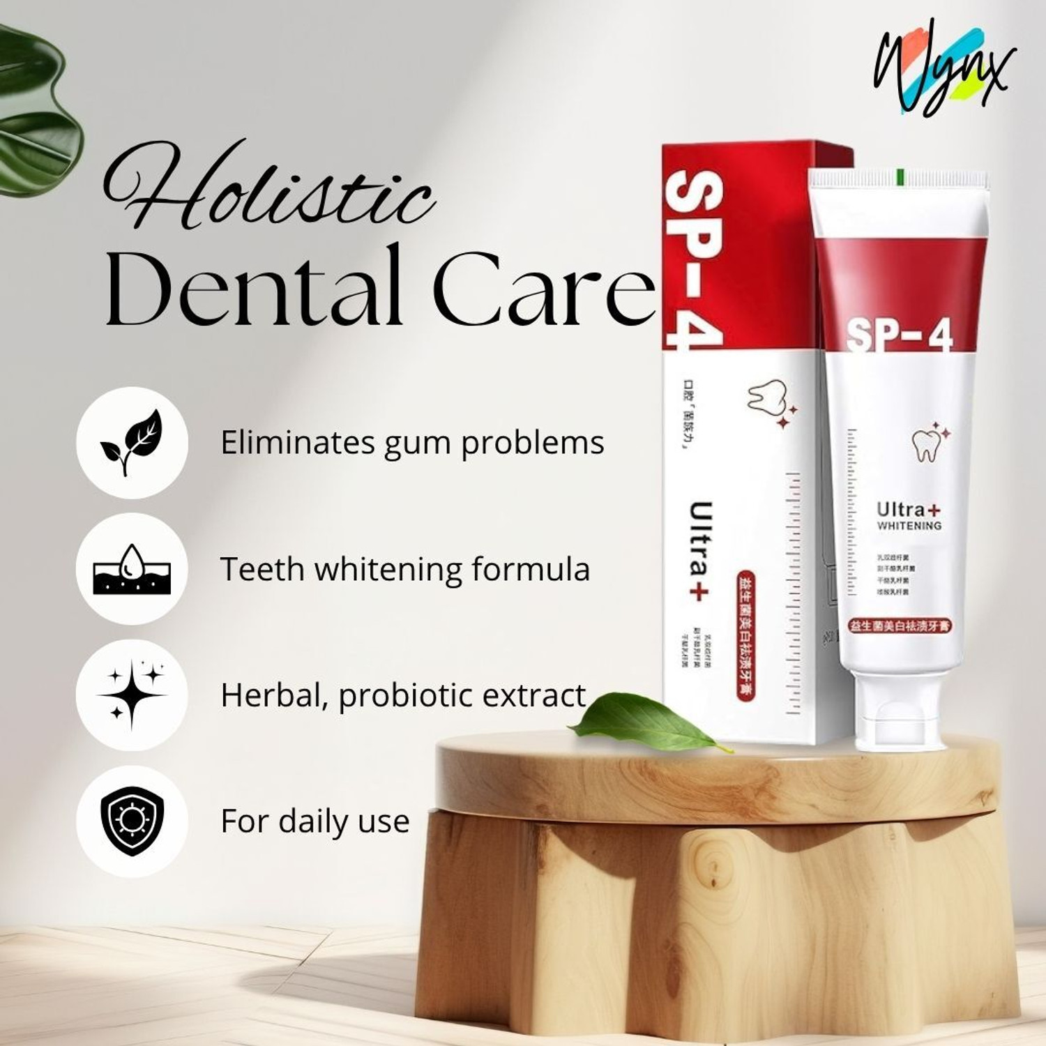 Image of wynx SP4 Teeth Whitening Toothpaste 3pc - Enamel Protection + Minty Fresh Toothpaste