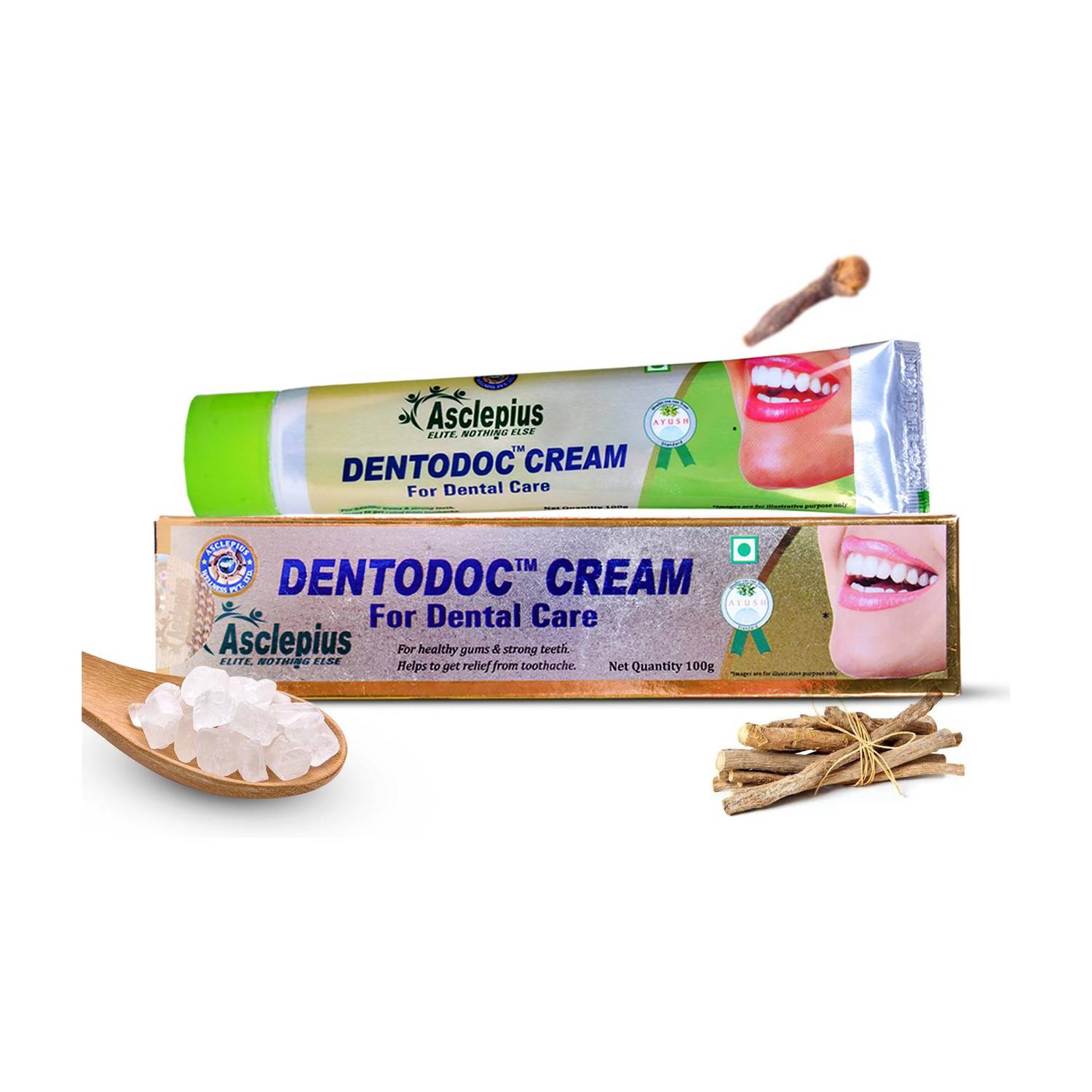 Asclepius wellness Dentodoc Cream for Bleeding Gums, Sensitivity Relief & Pain-Free Dental Health