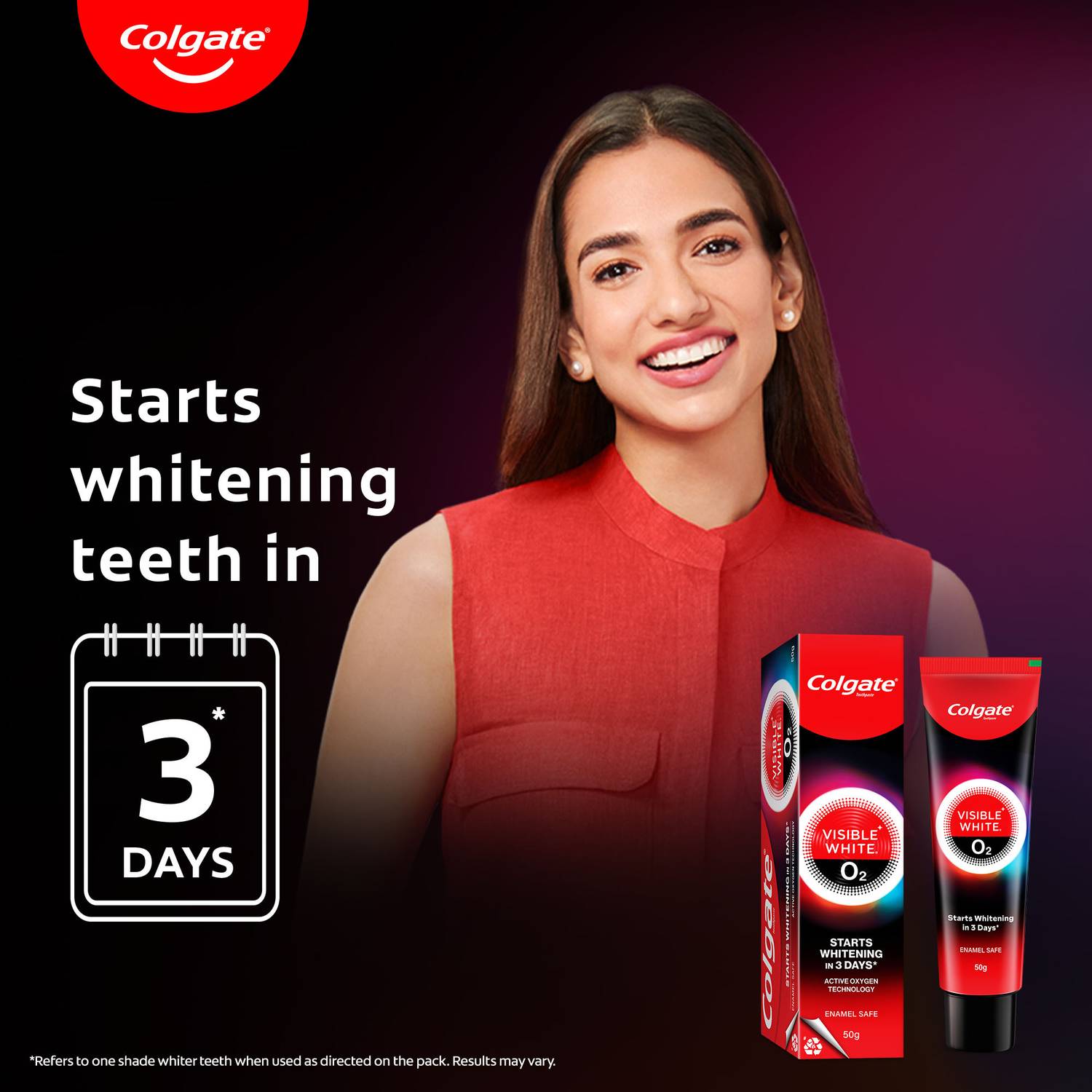 Colgate Visible White O2 Whitening Toothpaste 50 g - Image 3