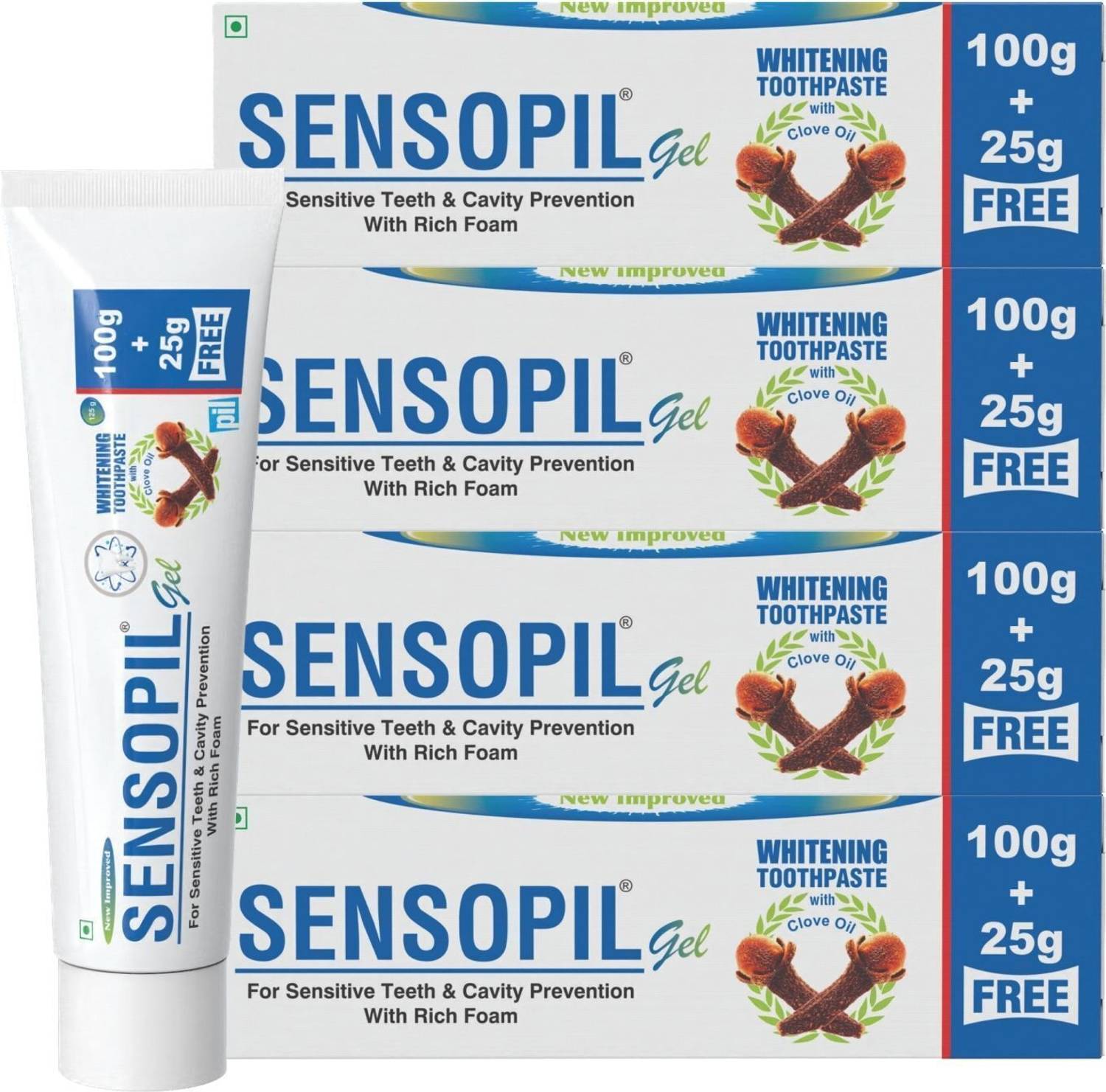 Sensopil Gel Whitening Toothpaste, Dual Action Formula For Deep R