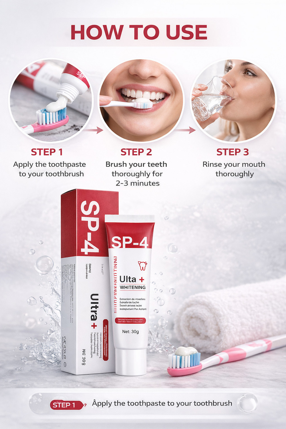 Image of Qynora Sp 4 Ultra Whitening Probiotic Toothpaste for men and women Toothpaste