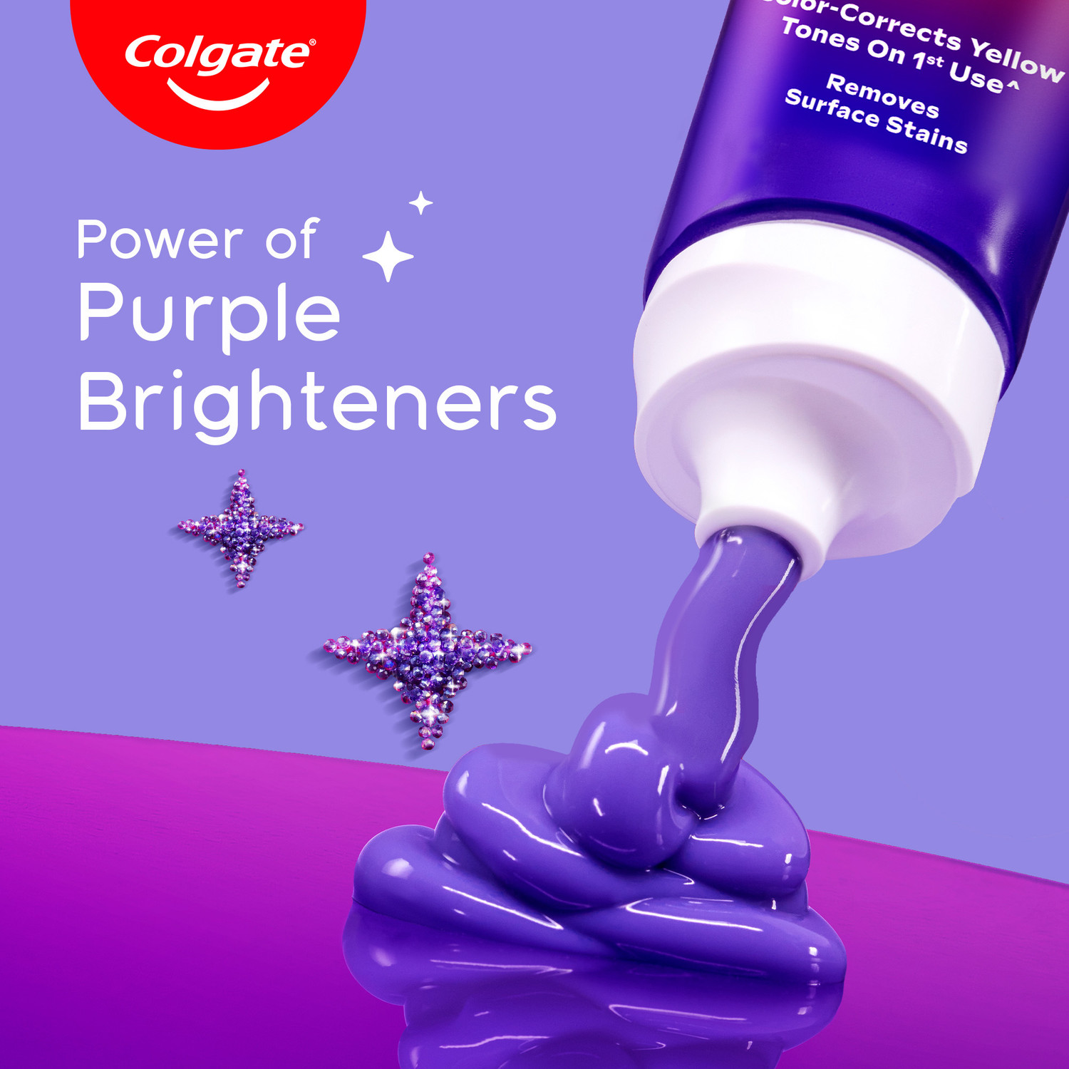 Image of Colgate Visible White Purple , Color-Corrects Yellow Tones on 1st Use and Toothbrush Toothpaste