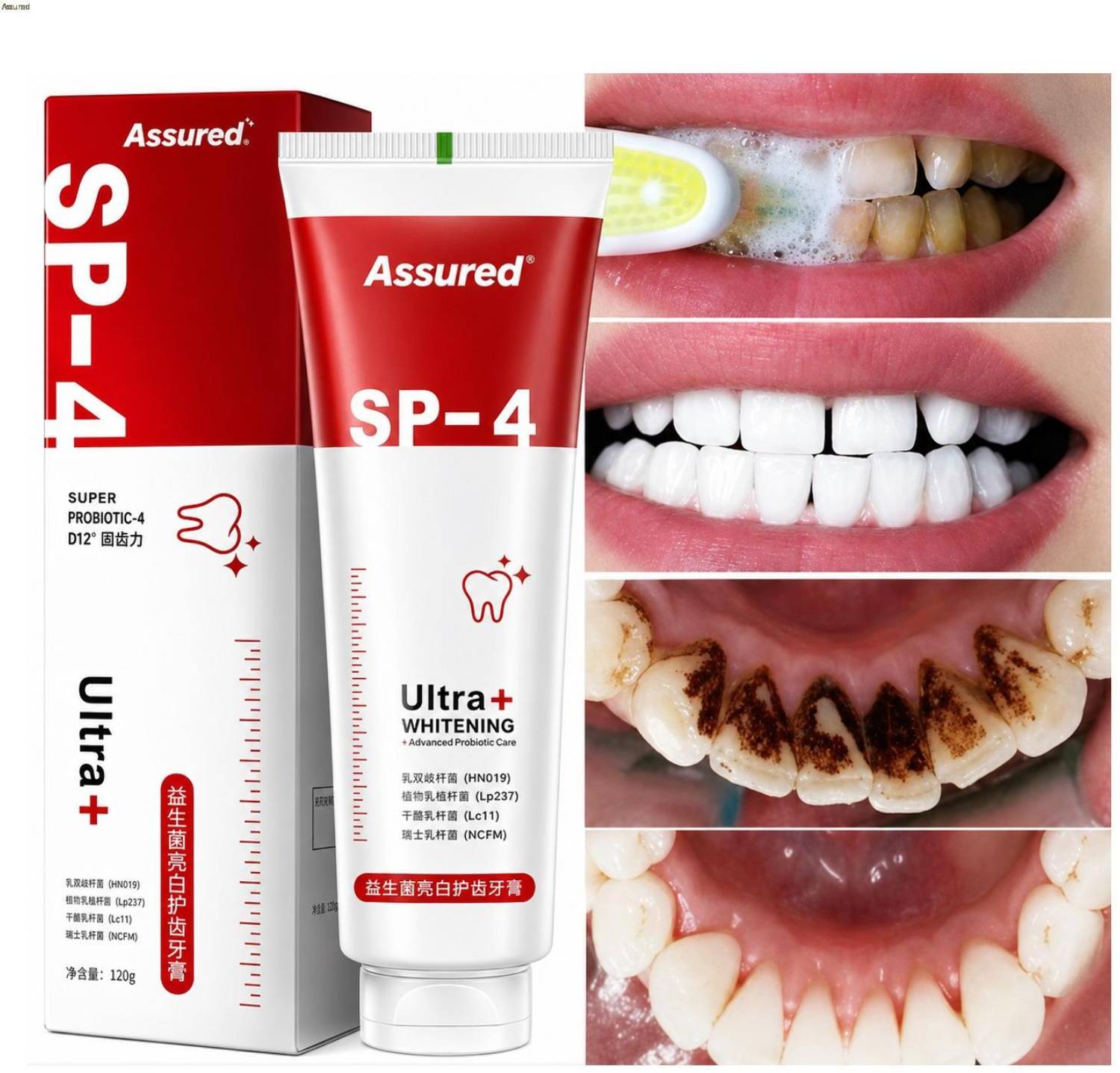 ASSURED Ultra Whitening Probiotic Toothpaste for men and women a119 Toothpaste