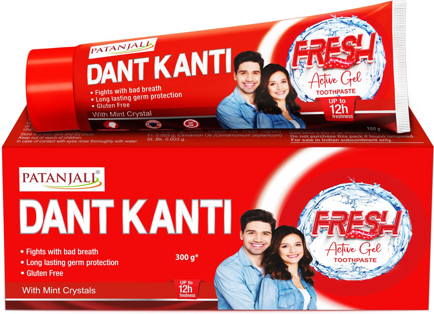 PATANJALI Dant Kanti Fresh Active Gel Toothpaste with Mint Crysta