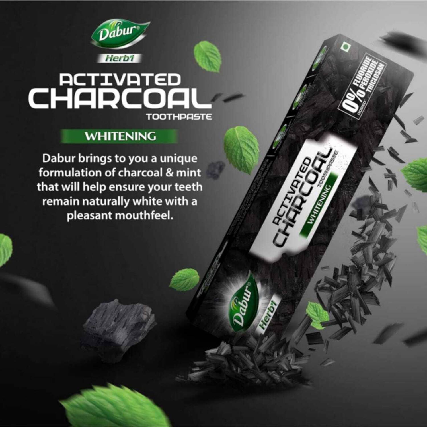 Dabur Activated Herbal Charcoal Toothpaste With Mint 120gm 2pc To... more
