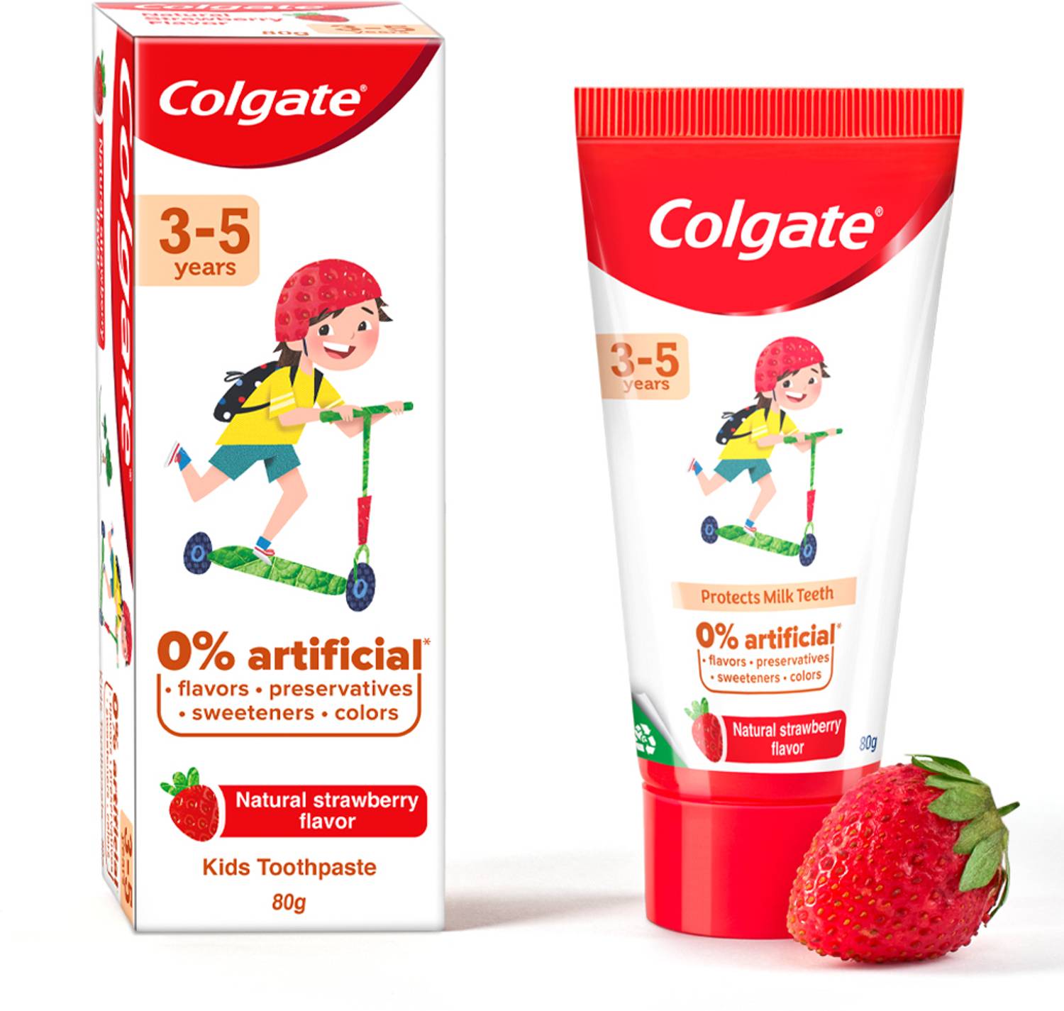 Colgate Kids (3-5 years) Natural Strawberry Flavour Toothpaste (8