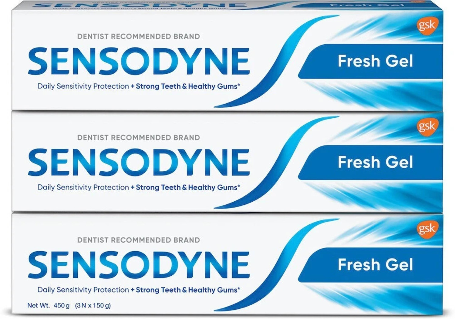 Image of SENSODYNE Fresh Gel Toothpaste Combo for Max Freshness, Daily Sensitivity Protection Toothpaste