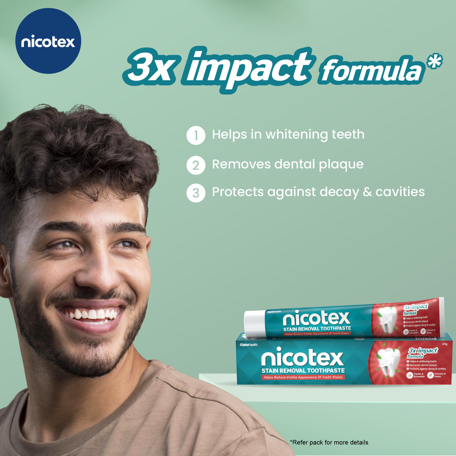 Image of Nicotex Stain Removal & Teeth Whitening Toothpaste