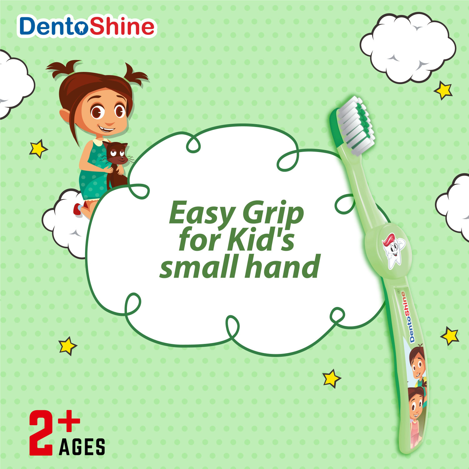 Image of Dentoshine Gel Toothpaste with Toothbrush - Mango | IDA Accepted | Ages 2+ Toothpaste