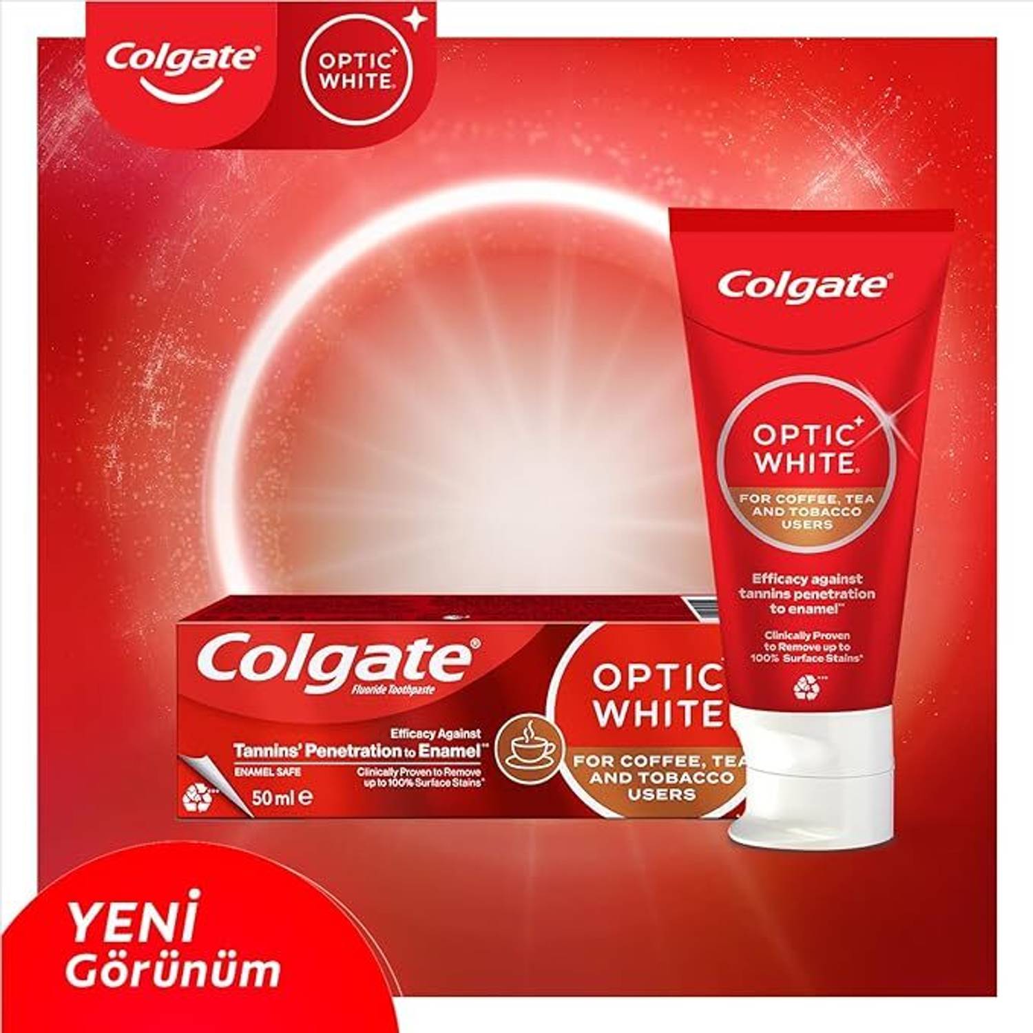 colgate optic white tea coffee and tobacco users toothpaste 6X For Coffee, & Toothpaste, 75ml The toothpaste comes in a 4.1 oz size and has a mint flavor with active ingredients of hydrogen peroxide 3.5% and stannous fluoride 0.04%. Colgate Optic White Toothpaste for