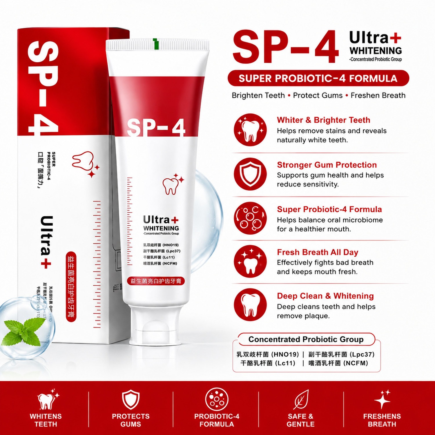 Image of DAIMAA ORGANICS SP-4 Ultra+ Toothpaste for Teeth Cleaning, Daily Brushing Toothpaste