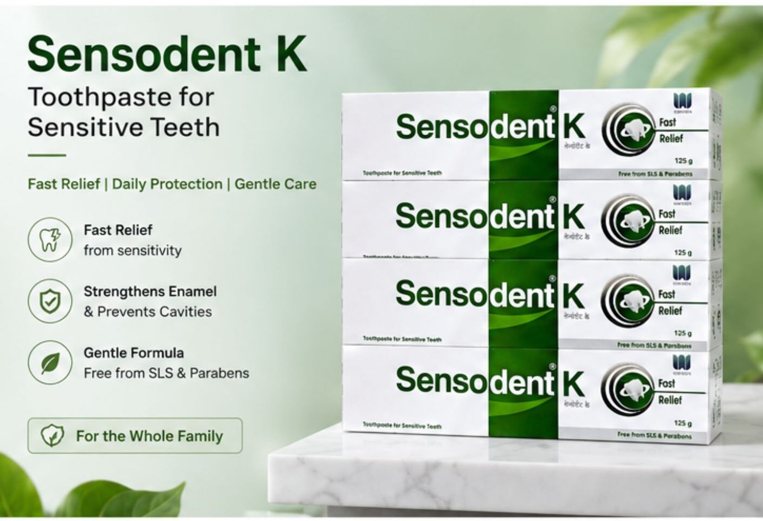 Image of sensodent K pain fast relief pack of 4 (125*4) Toothpaste