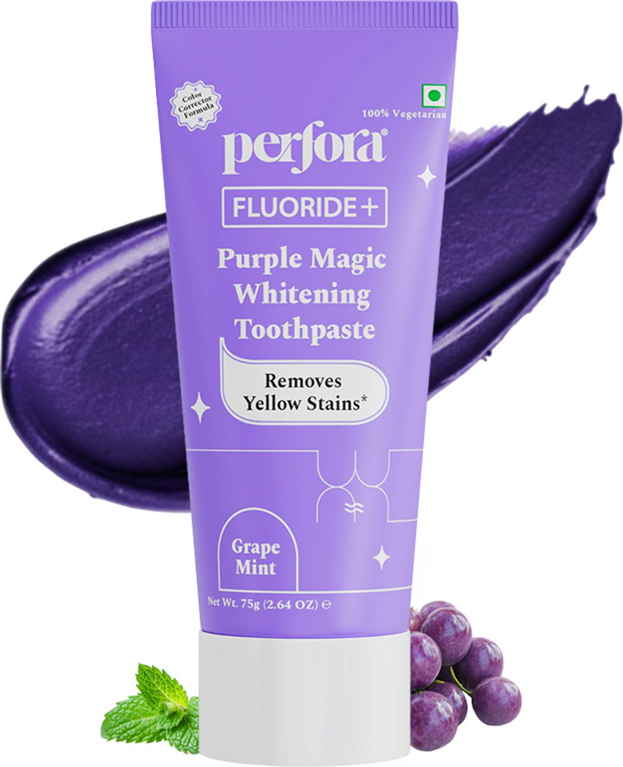 Perfora Purple Whitening Toothpaste, SLS Free