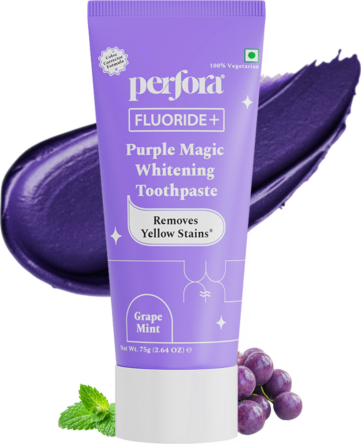 Image of Perfora Purple Whitening Toothpaste, Color Corrector Formula, SLS Free Toothpaste