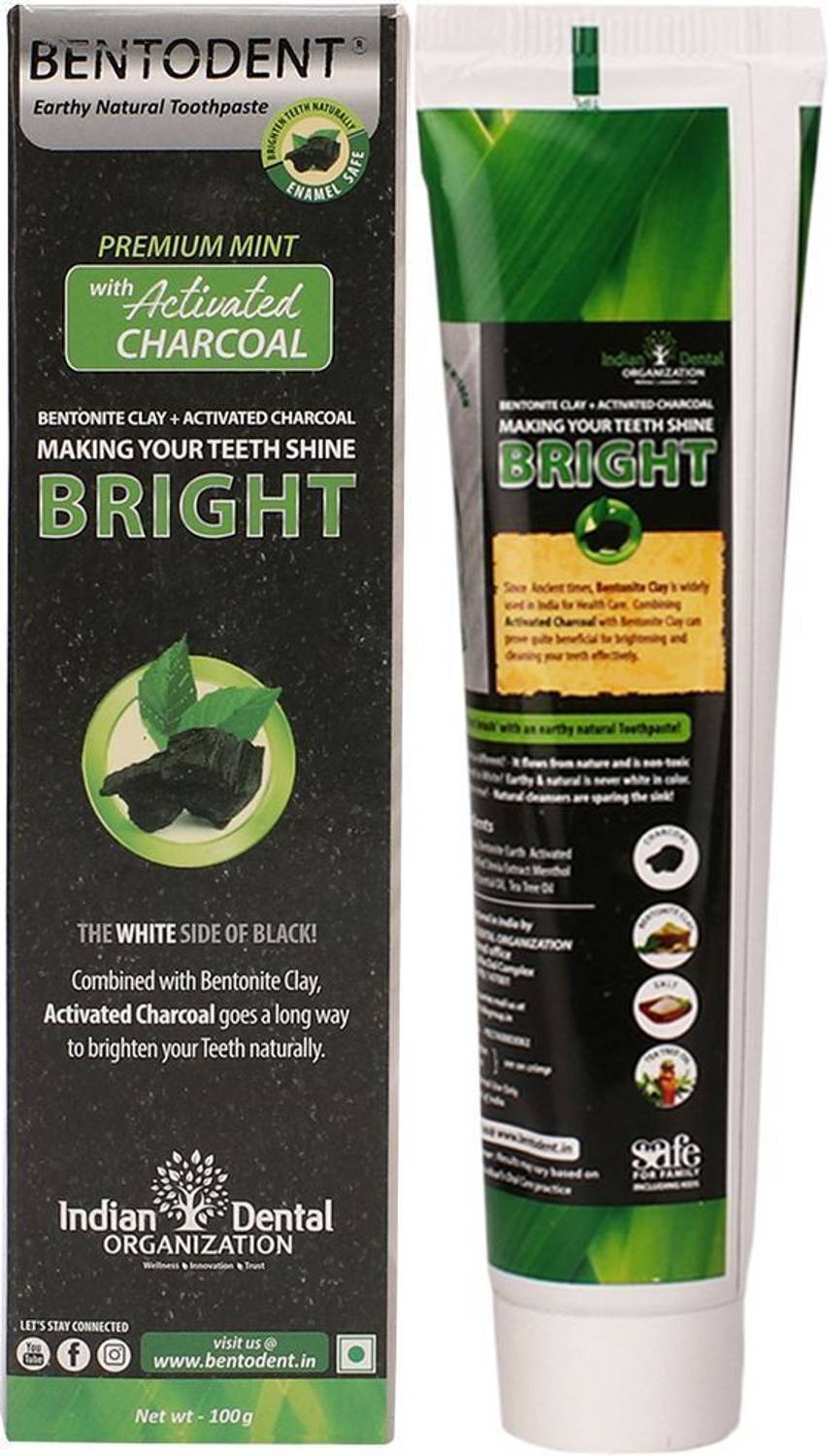 bentodent Charcoal Natural Teeth Whitening Toothpaste 100 g - Image 4