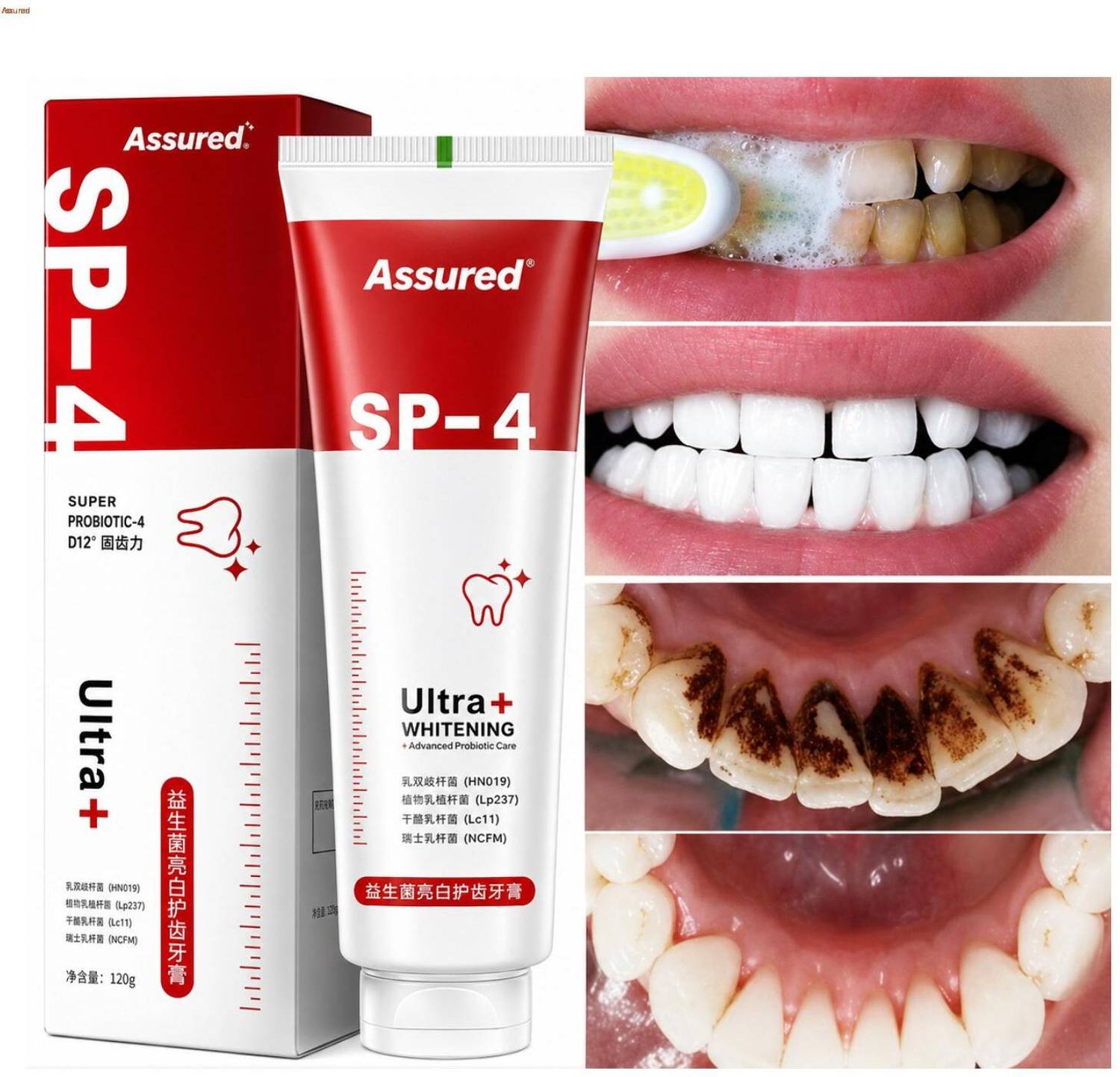 ASSURED Ultra Whitening Probiotic Toothpaste for men and women a347 Toothpaste