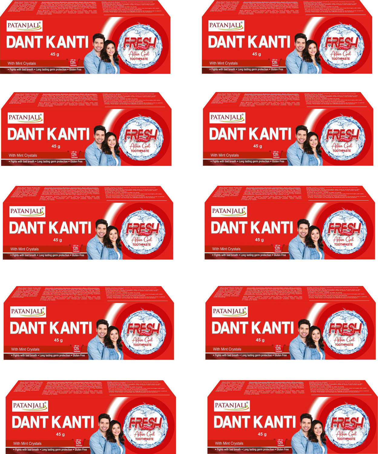 Image of PATANJALI Dant Kanti Fresh Active Gel Toothpaste