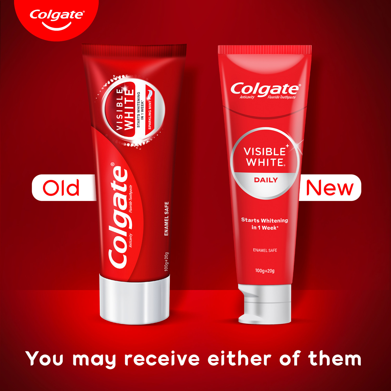 Image of Colgate Visible White Tooth paste Teeth Whitening Starts in 1 week, Combo Pack of 4x120g Toothpaste
