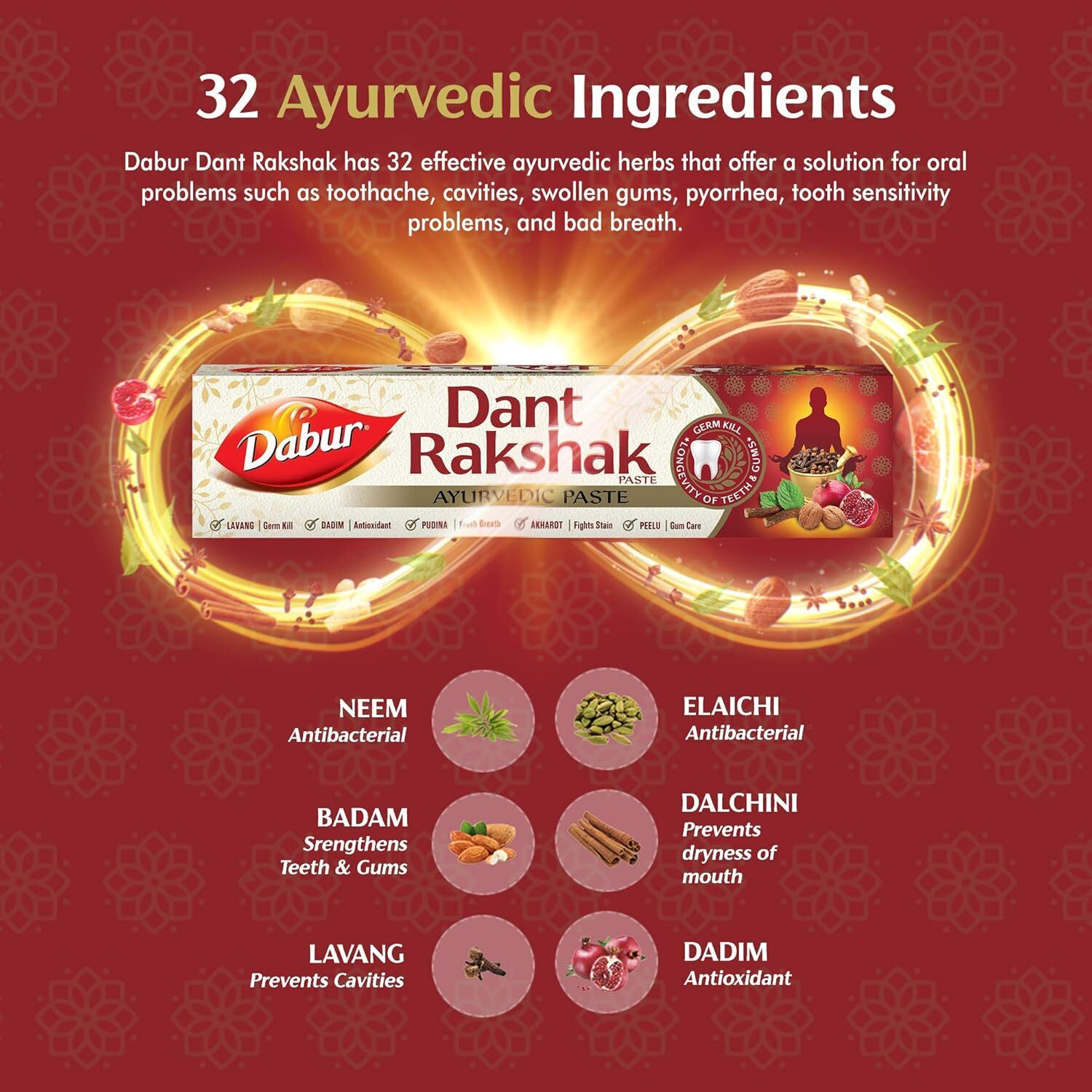 Image of Dabur Dant Rakshak 32 Herbs Ayurvedic Toothpaste