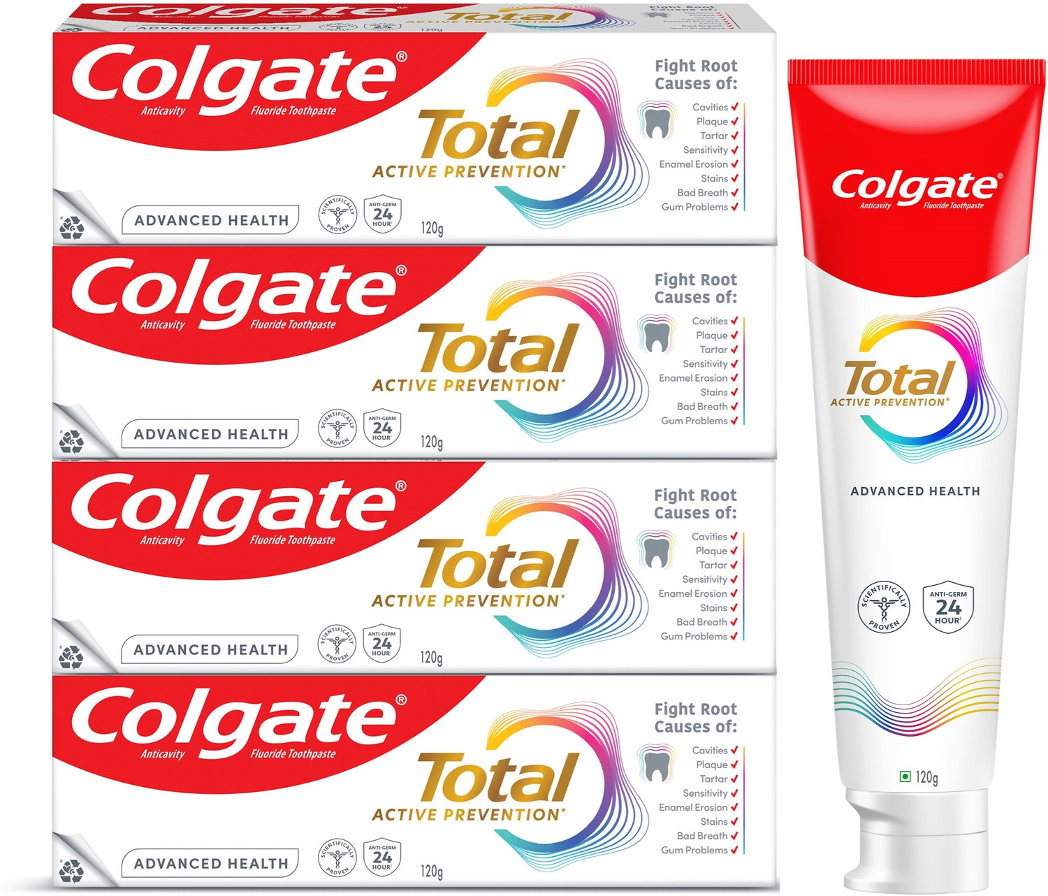 Image of Colgate Total Advanced Health Antibacterial Toothpaste, Whole Mouth Health (Combo Pack) Toothpaste