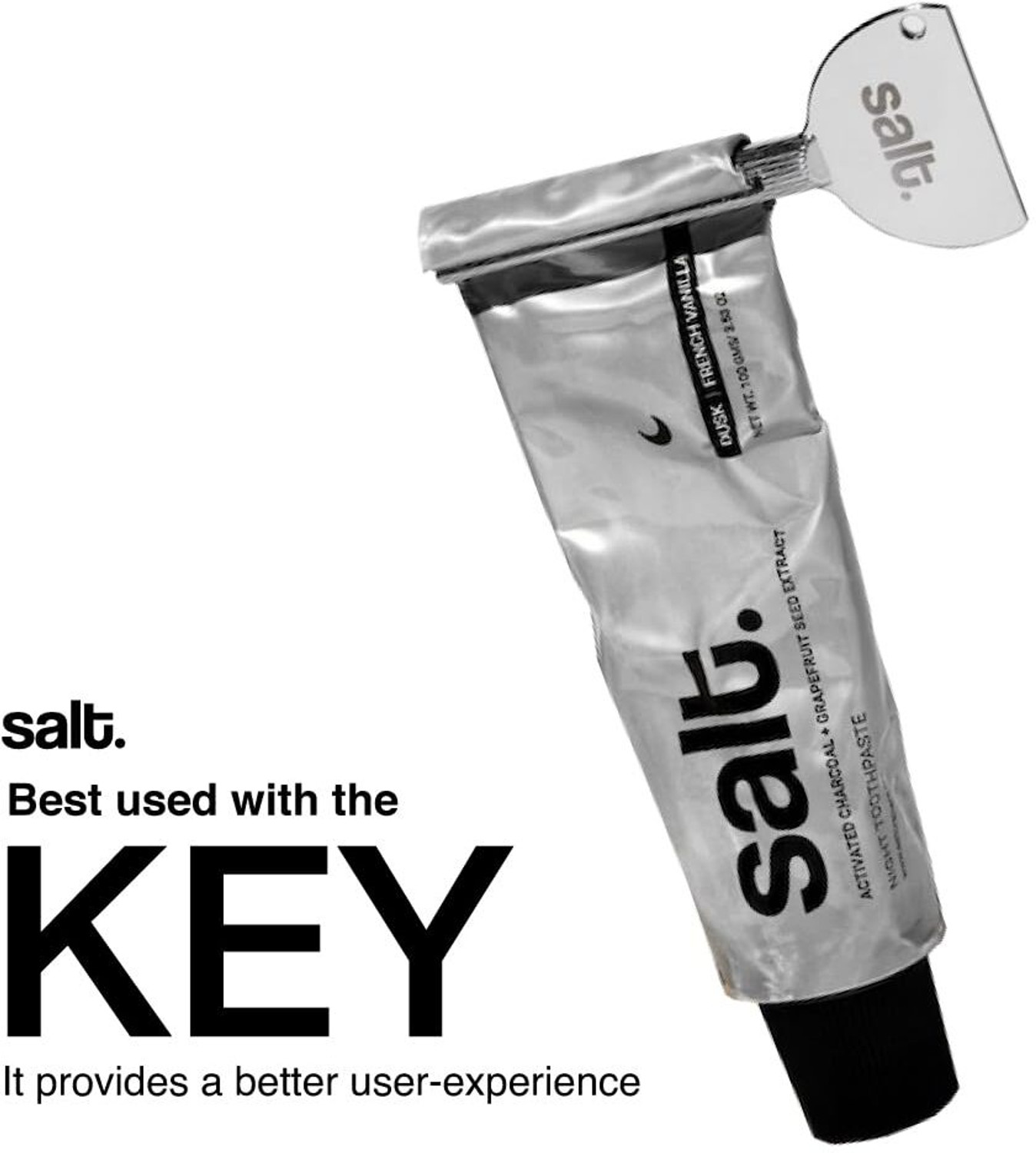 Image of Salt. Oral Care Dusk Night Toothpaste, Squeezer Key|French Vanilla Flavour Toothpaste