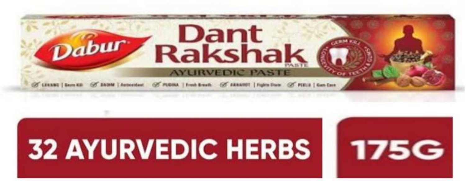 Image of Dabur Dant Rakshak Ayurvedic Paste Toothpaste ## Pack Of (175G) Toothpaste