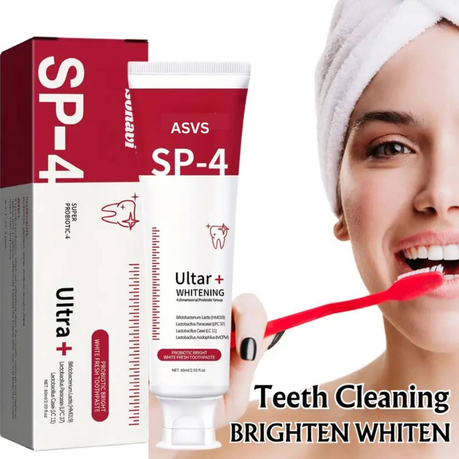 ASVS SP4 Teeth Whitening Toothpaste Peppermint Toothpaste Toothpaste