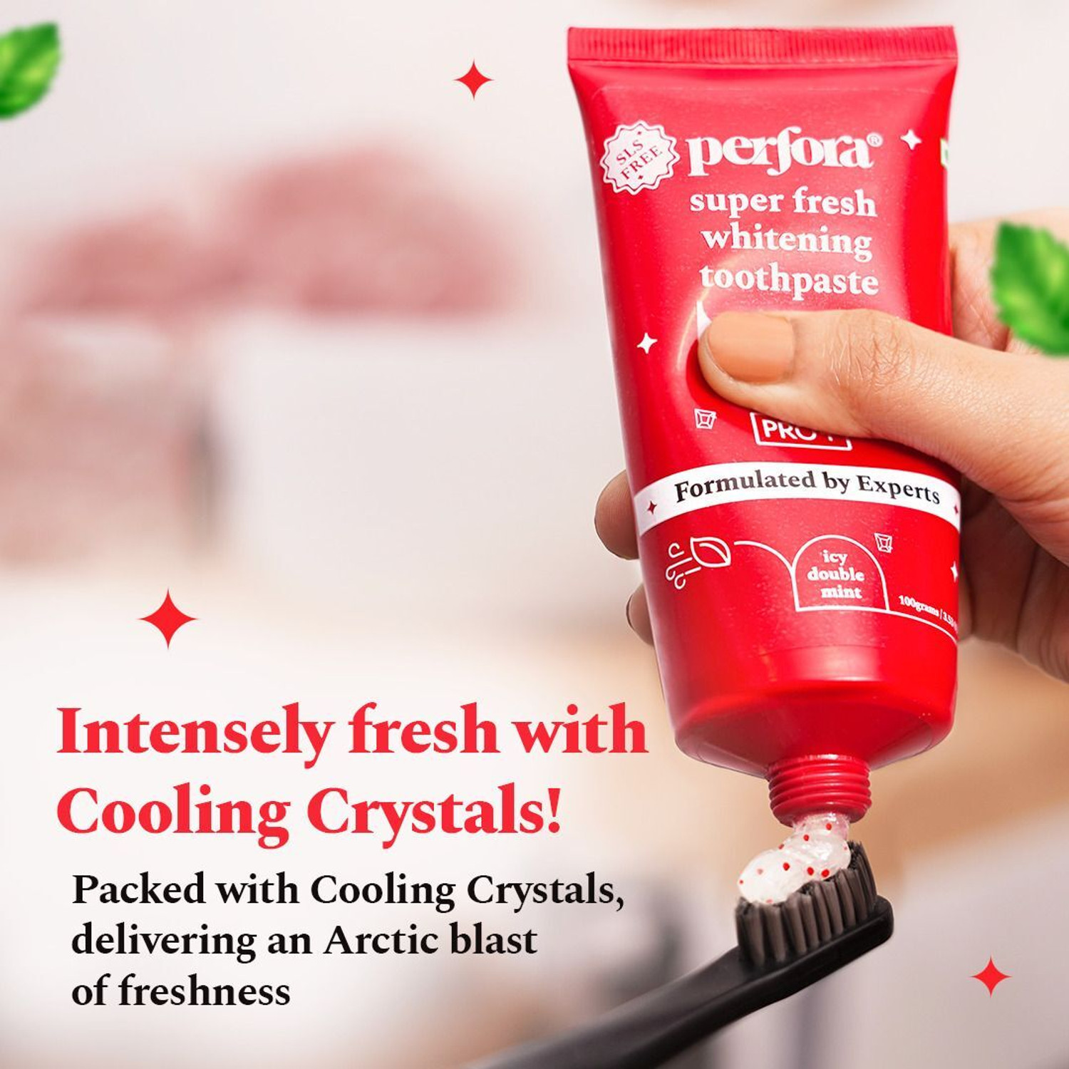 Image of Perfora Super Fresh Teeth Whitening & Active Freshness Toothpaste, SLS & Fluoride Free Toothpaste