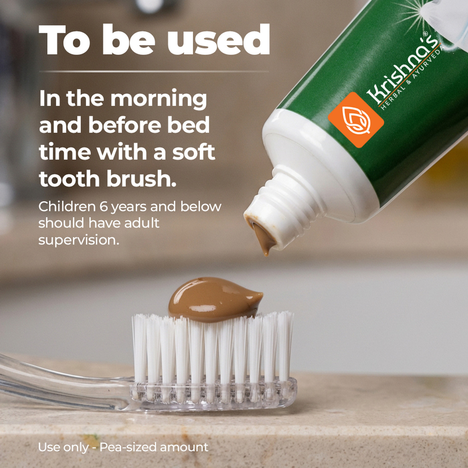 Image of Krishna's Herbal & Ayurveda Dantoshad Toothpaste For Strong & Healthy Teeth, Gums With 15 Ayurvedic Herbs Toothpaste