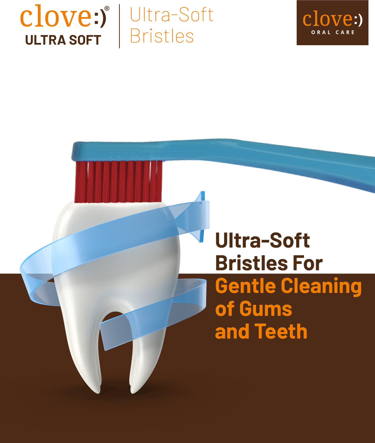 Image of Clove 4160 Bristles Toothbrush for Sensitive Teeth & Gums Ultra Soft Toothbrush