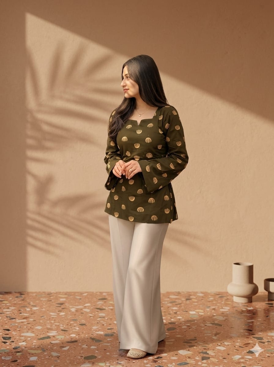 Image of MODAMIA Formal Printed Women Green Top