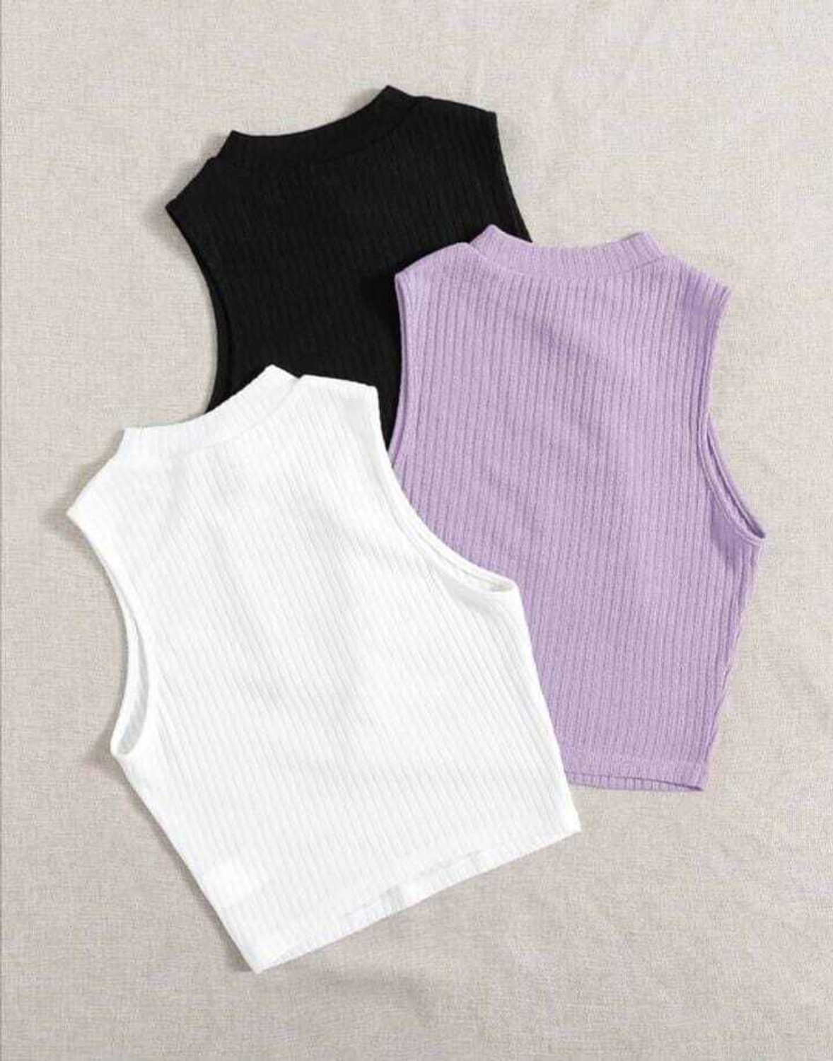 Image of JKP COLLECTIONS Pack of 3 Casual Sleeveless Solid Women Multicolor Top