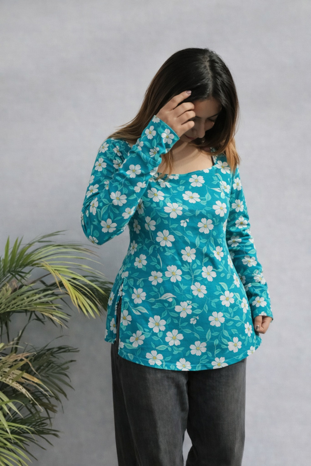 Image of AOSLY Casual Printed Women Blue, Red Top