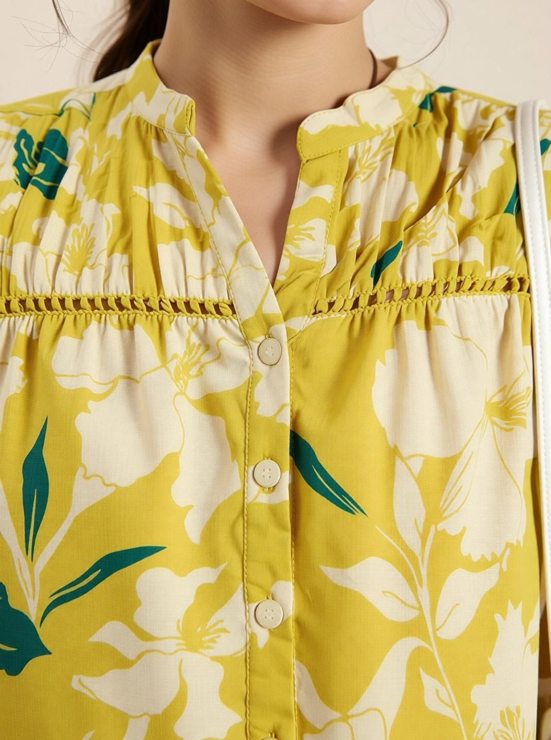 Image of Fab8Sight Casual Printed Women Yellow Top