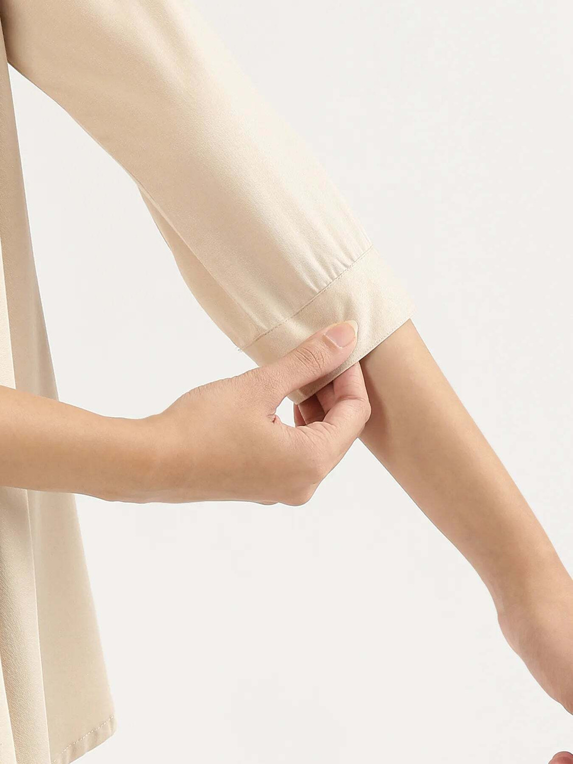 Image of Kavisaa Casual Solid Women Beige Top