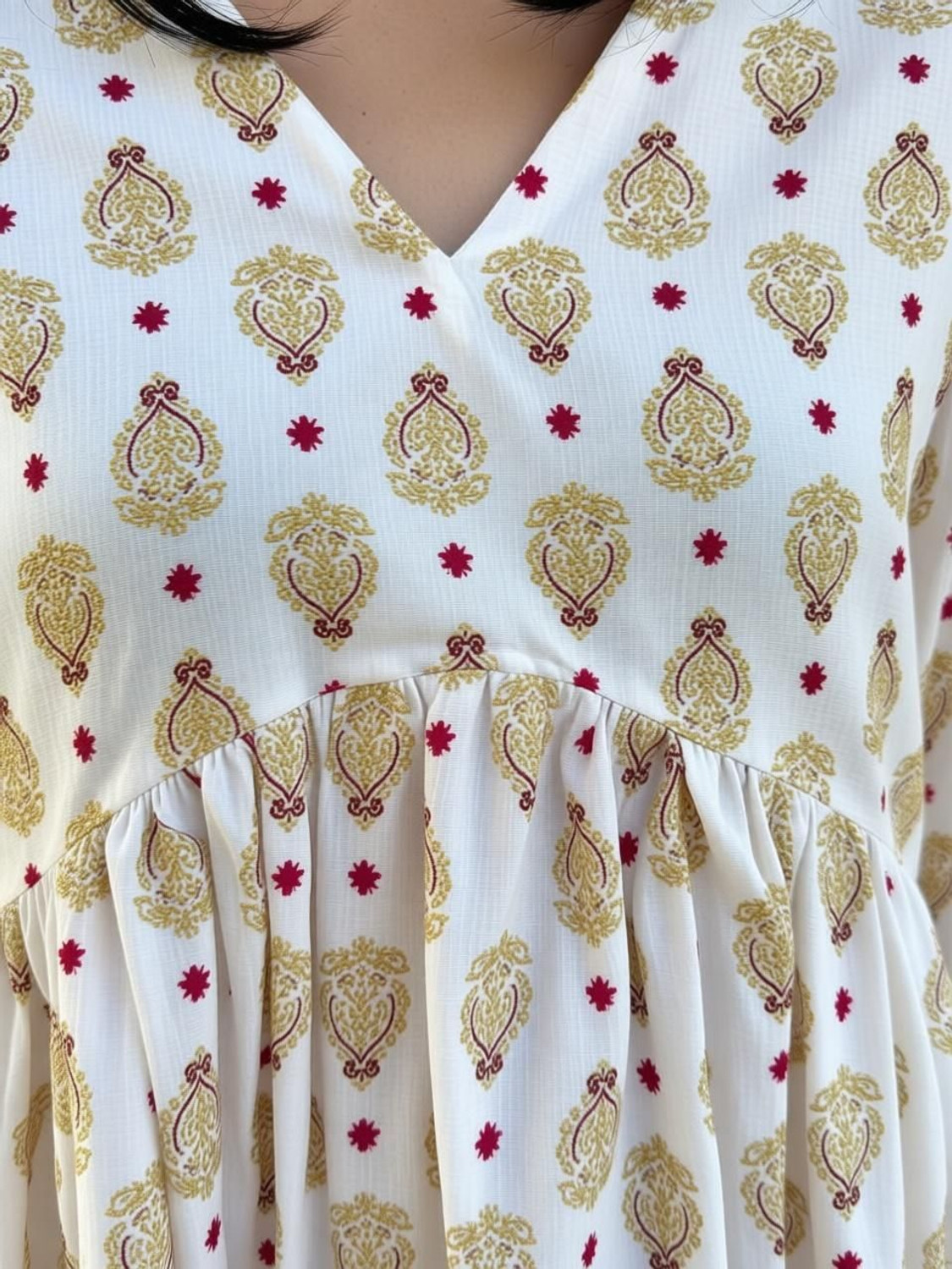 Image of JADHAM Casual Printed Women White Top